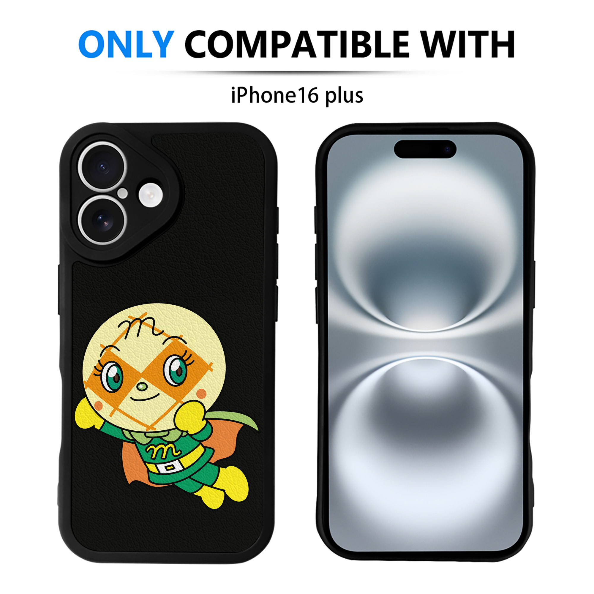 （画像用） アンパンマン Anpanman 【iPhone 16シリーズ対応】シリコンスマホケース（レザー調） 材質：シリコン